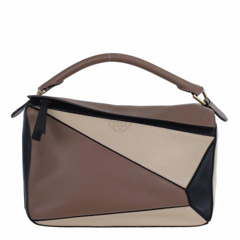 Sell Loewe Medium Puzzle Bag Black Brown Beige Multicolor